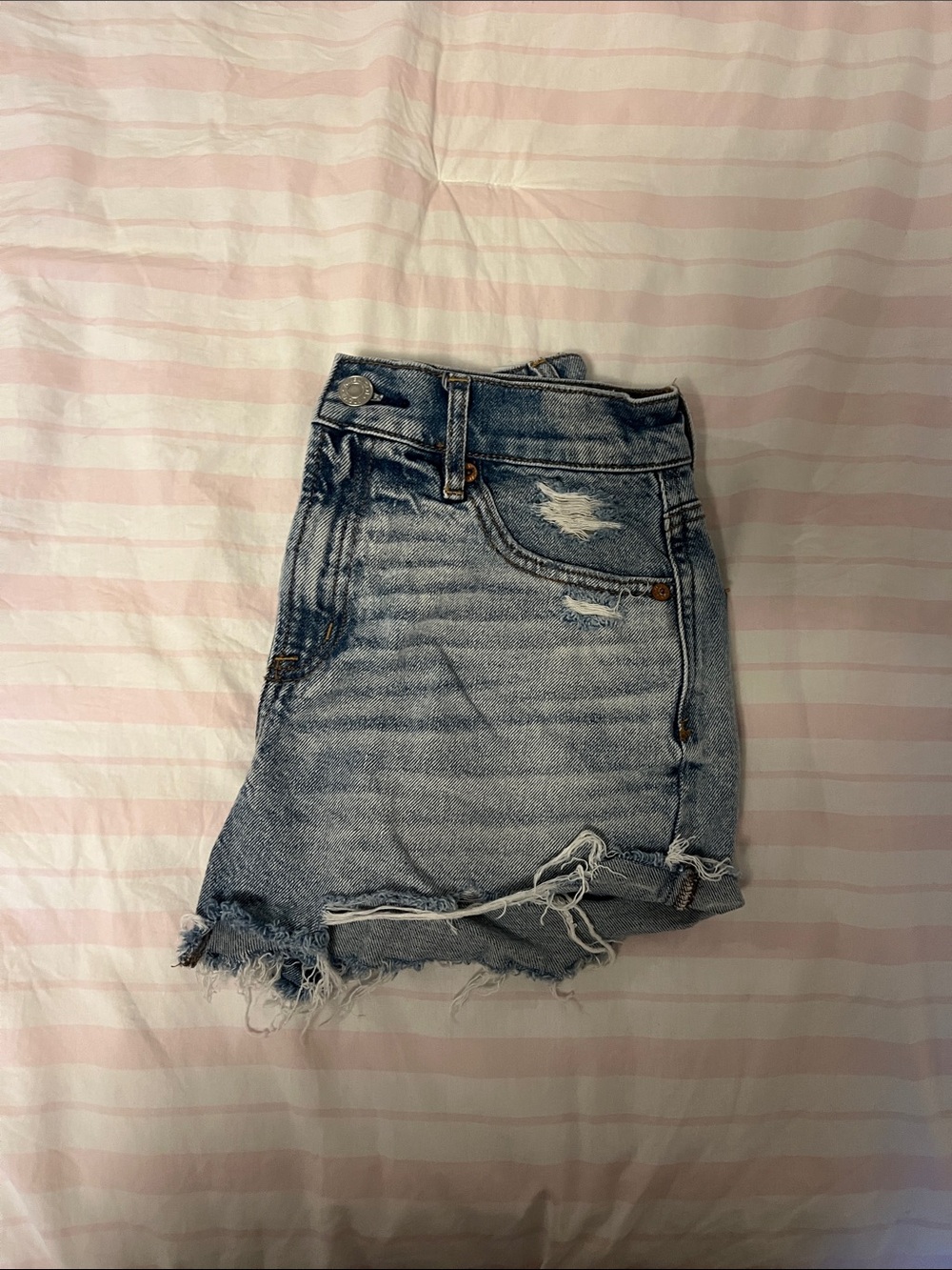 AE light wash jean shorts